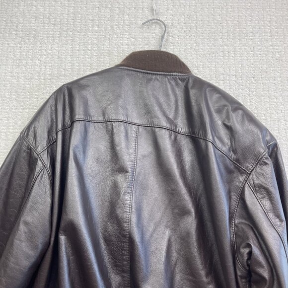 Emily Leather Military Flight Leather Bomber Jacket Men M Dark Brown Canada Made - Picture 11 of 12